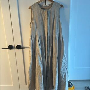 7115 by Szeki Pleated Smocked Sundress Maxi